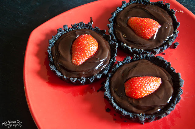 tartelette oreo chocolat beurre de cacahuète fraise