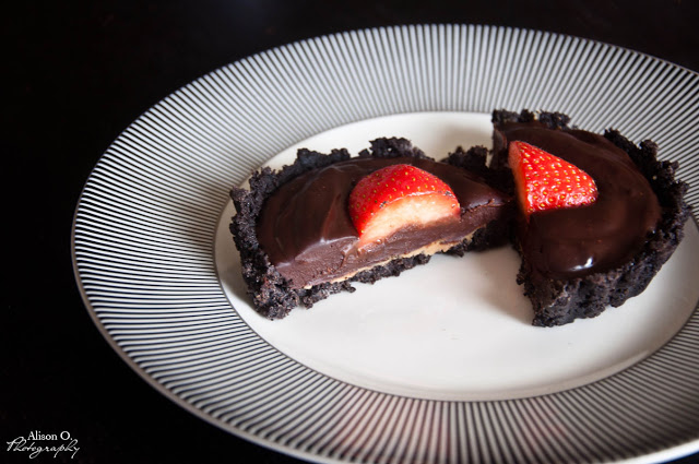 tartelette oreo chocolat beurre de cacahuète fraise