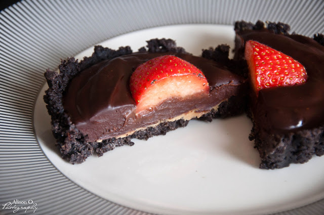 tartelette oreo chocolat beurre de cacahuète fraise